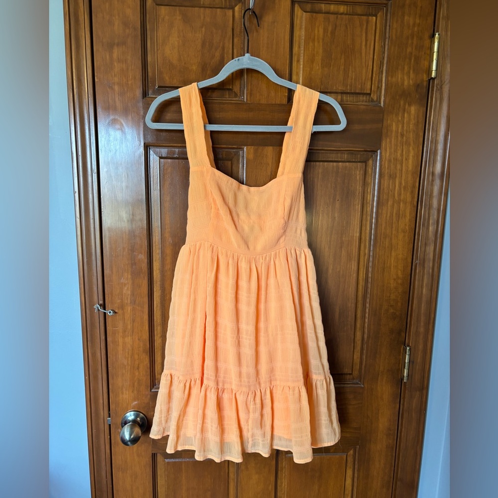 Forever 21 Orange Tiered Sundress with Wide Straps Size Small